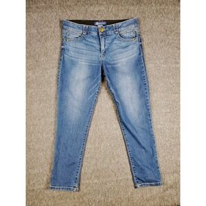 Democracy Jeans Womens 12 Ab Solution Blue Denim Stretch Distressed